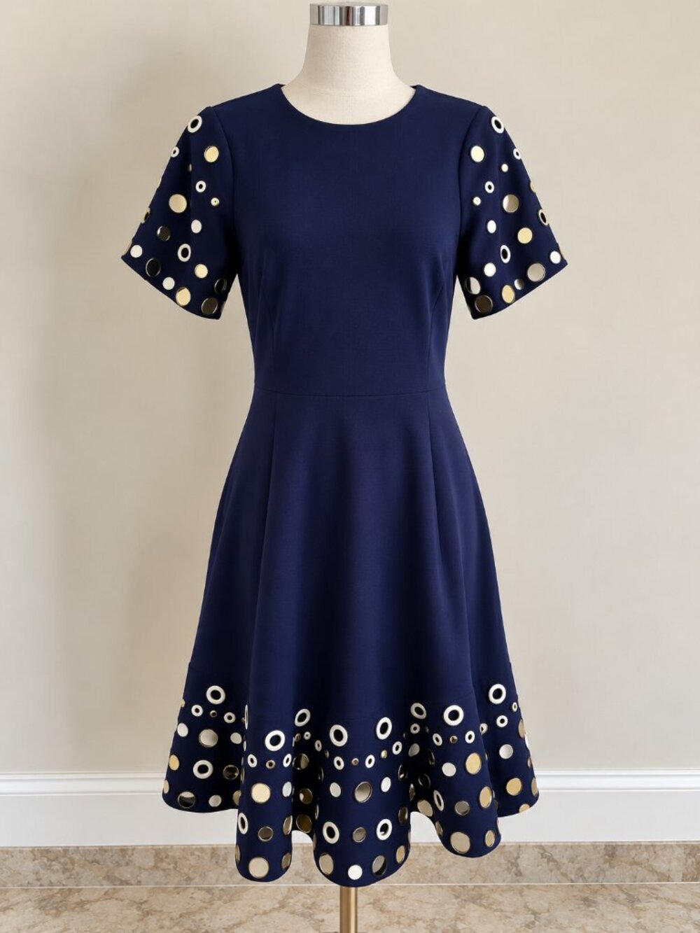 Michael Kors Navy Grommet Dress XXS NWT